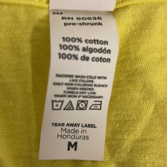 YELLOW short sleeve graphic T-shirt Size M - Picture 4 of 4